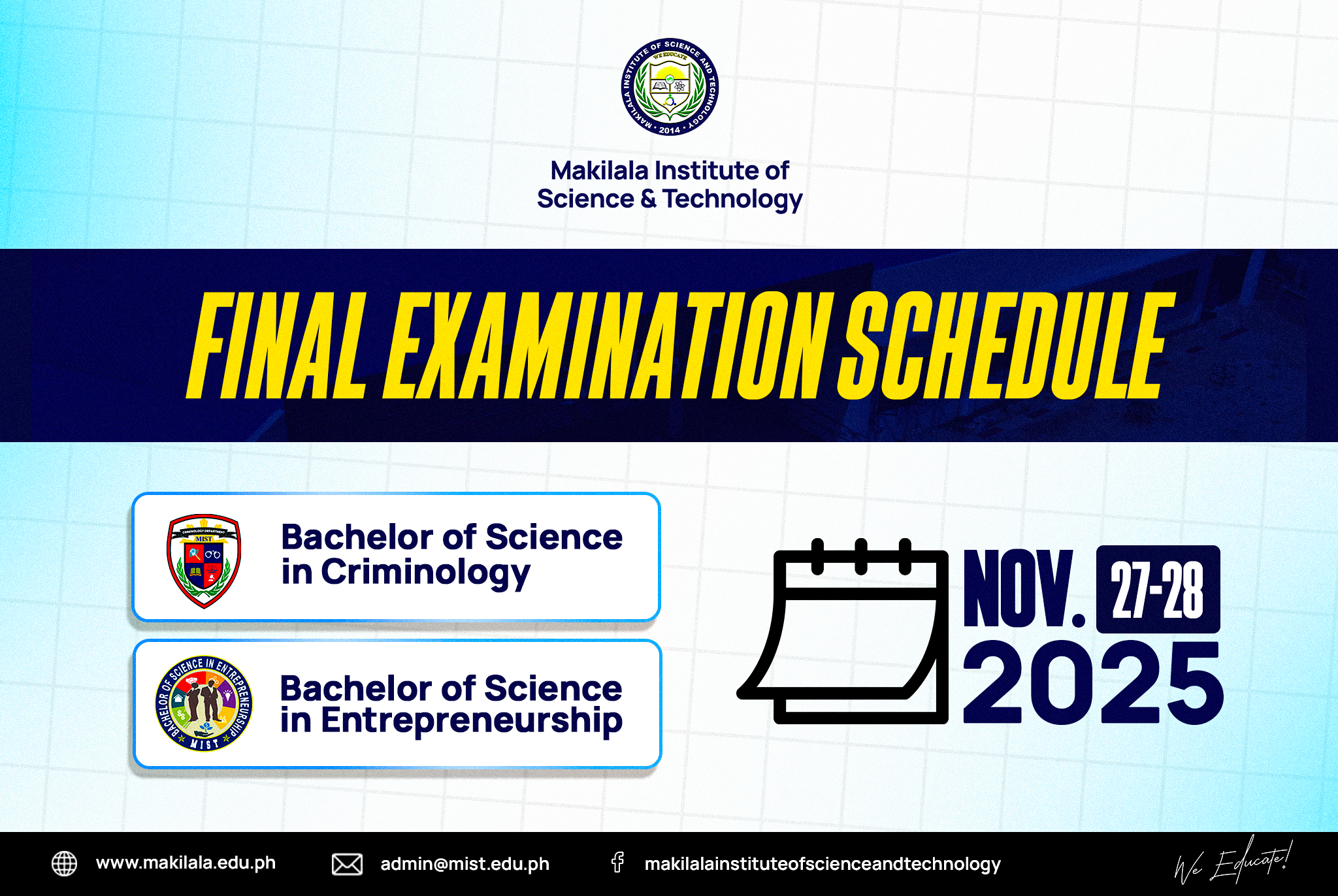 You are currently viewing Final Examination Schedule (Second Batch)